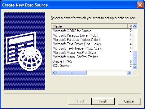 Create New Data Source Dialog Box