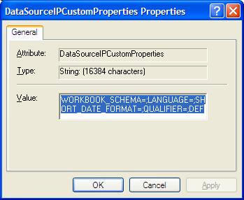 DataSourceIPCustomProperties Properties Dialog Box