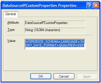 DataSourceIPCustomProperties Properties Dialog Box