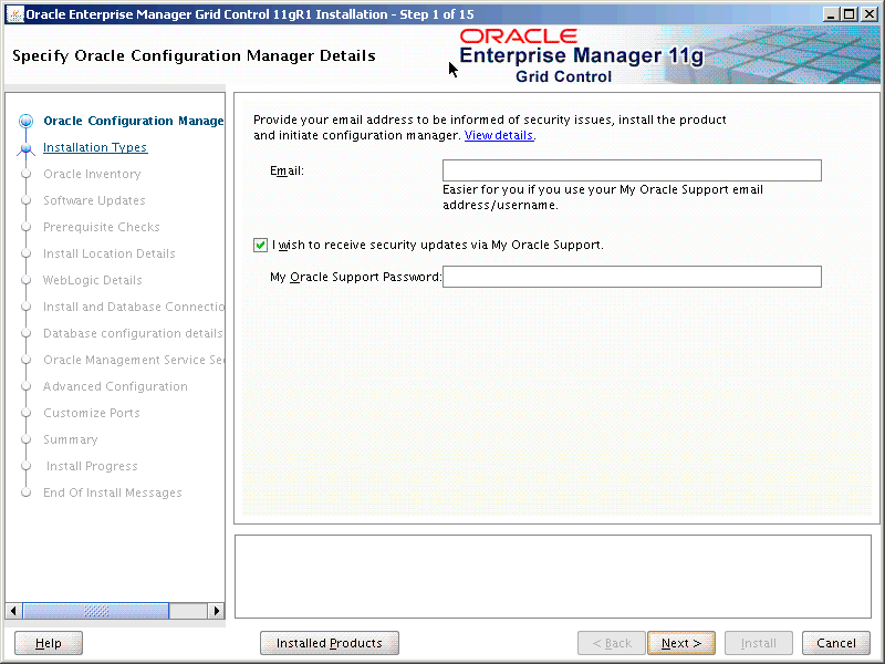 Installing Oracle Configuration Manager