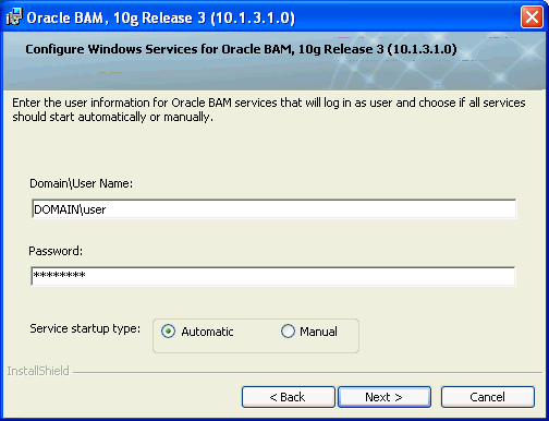 Configure Windows Services step