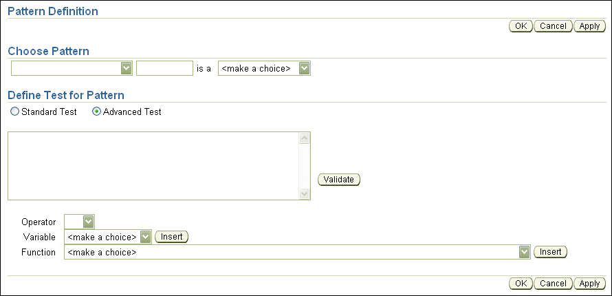 Pattern Definition Advanced Test Expression Page