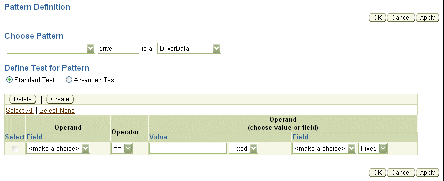 Rule Author Pattern Definition Page with Tests