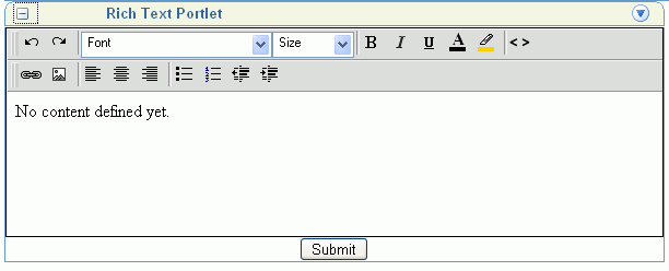 The Rich Text Portlet's Text Controls