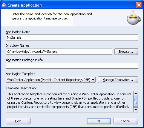 Creating a new application