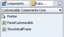 Component Palette Displays Customizable Components Core