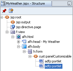 Structure Window Showing New OmniPortlet