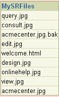 Folder Content Displayed as Hypertext Links