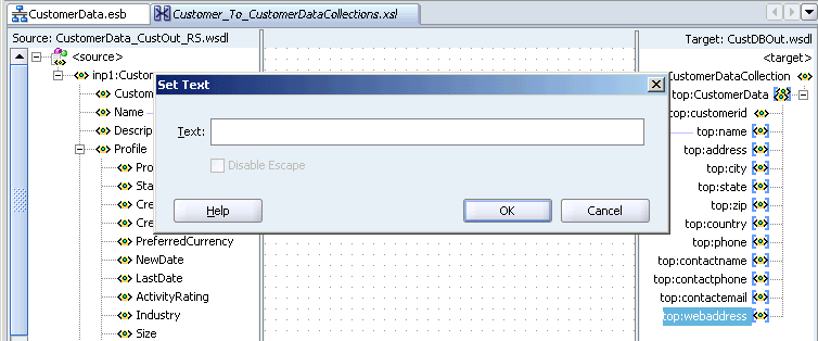 Set Text Dialog Box