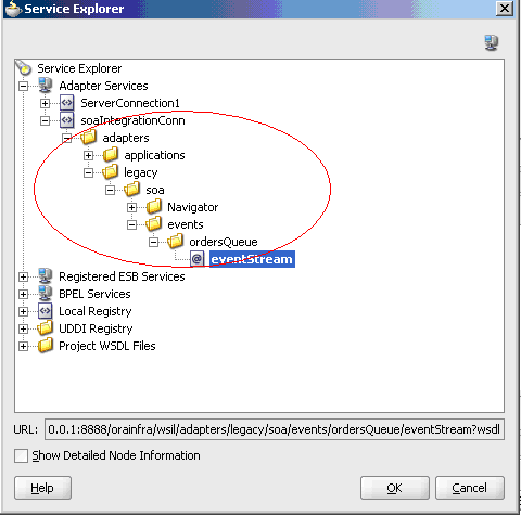 This image shows the Service Explorer