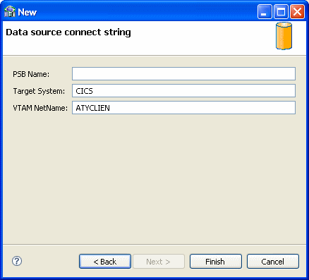The data source connect string information