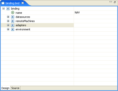 The XML display in Oracle Studio