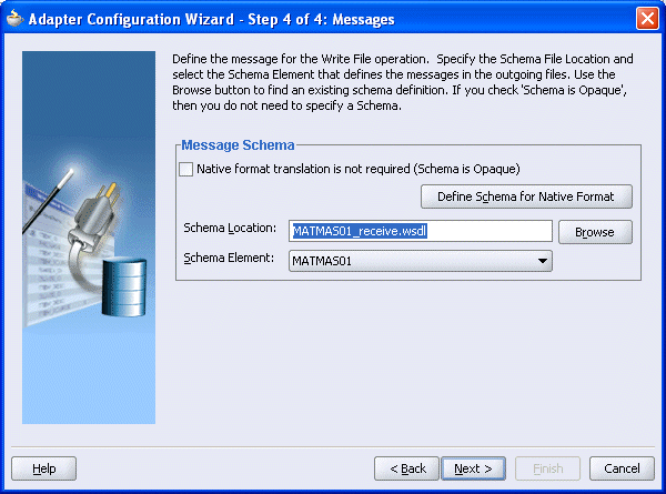 Create File Adapter Service dialog box
