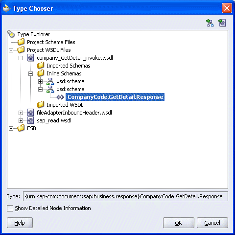 Type Chooser window