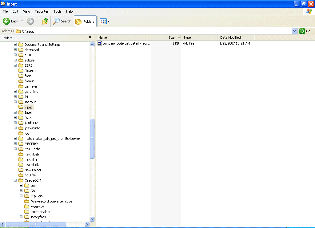 Input XML file