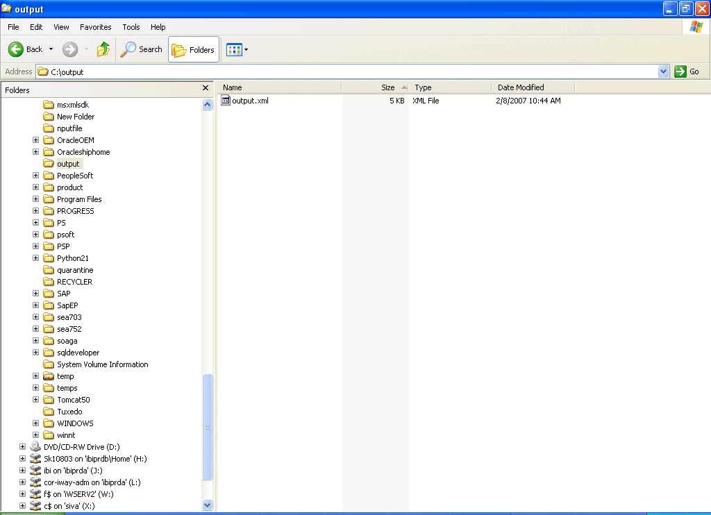 Output location