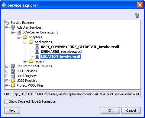 Service Explorer dialog box