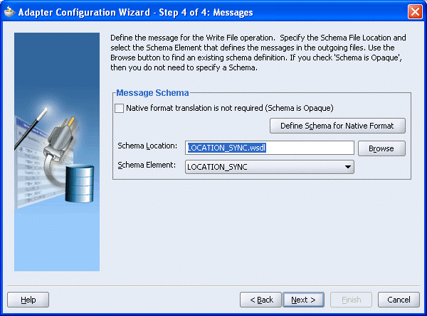 Create File Adapter Service dialog box