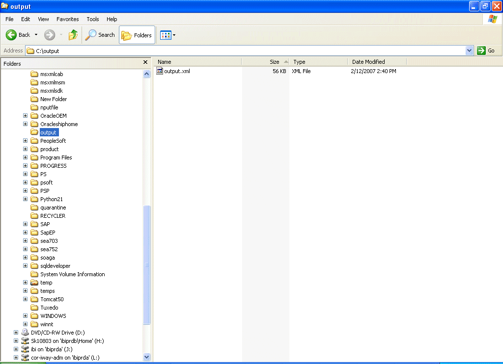 Output folder