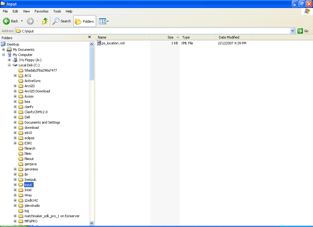 Input XML file