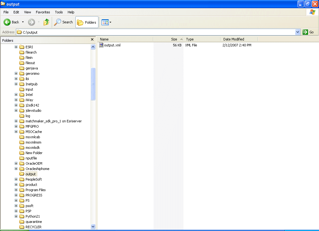 Output location