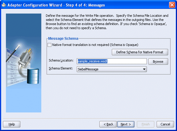 Create File Adapter Service dialog box