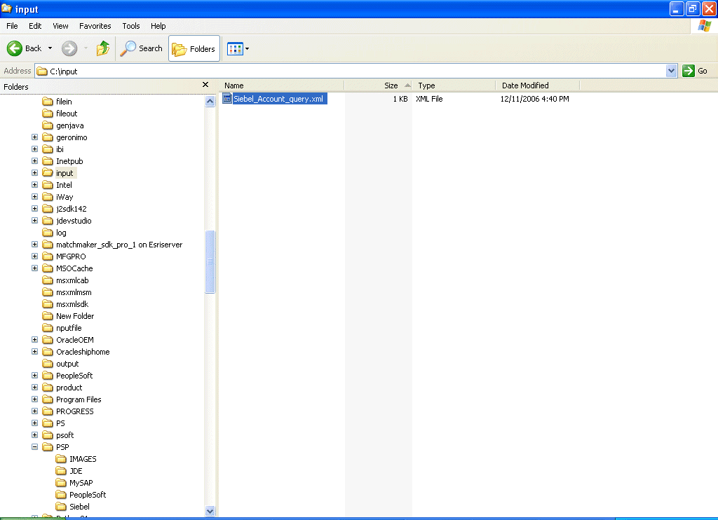 Input XML file