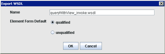 Export WSDL dialog box