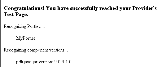 Shows provider test page.