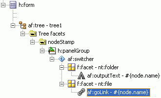 Switcher Showing Configured Facets