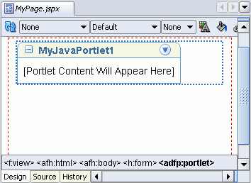 My Java Portlet added to the page