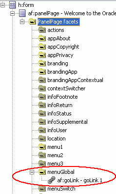 ADF Faces GoLink Component Placed Inside af:panelGroup