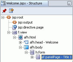 ADF Faces Page Component Placed Inside h:form