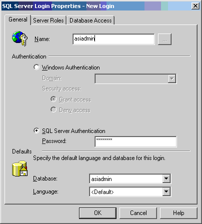 Login Properties Dialog Box