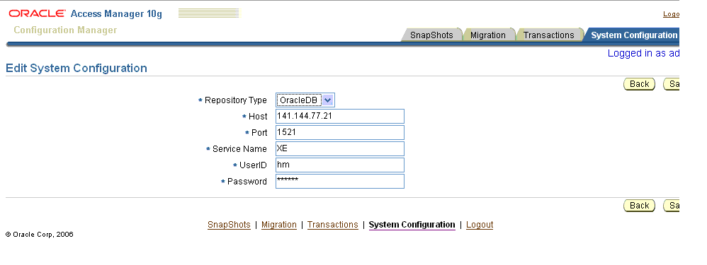 Completed Edit System Configuration Page