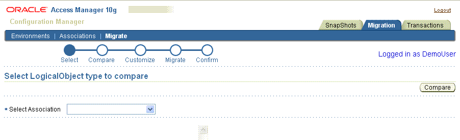 Migration Tab, Secondary Tabs, Migrate Progress Indicator