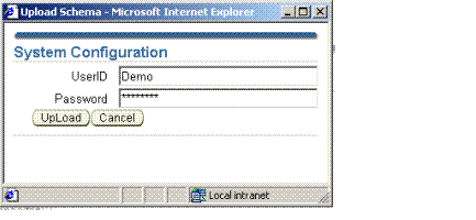 Upload Schema Window