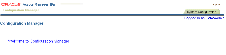 Configuration Manager Welcome Page