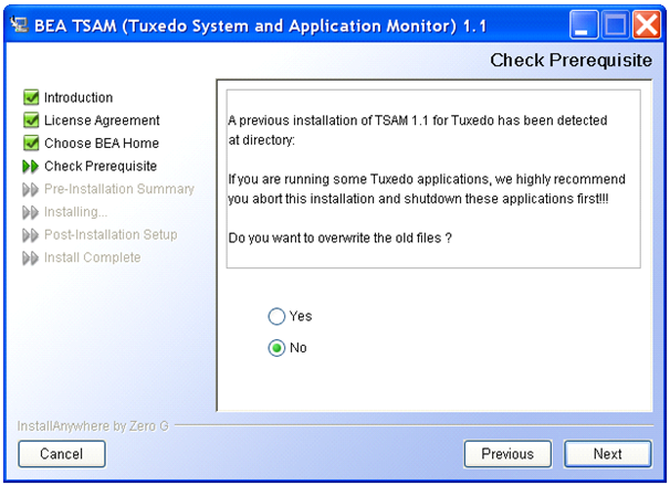 Check Prerequisite Result 