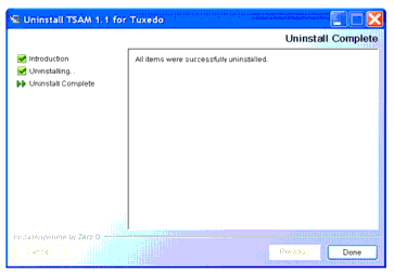 Uninstall Complete Screen