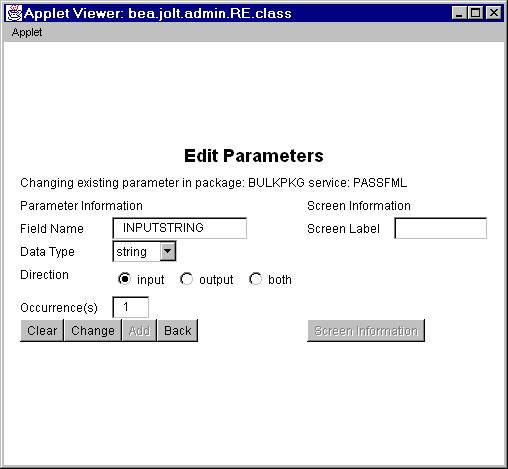 Edit the PASSFML Parameters