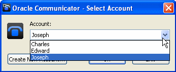 Select Account dialog