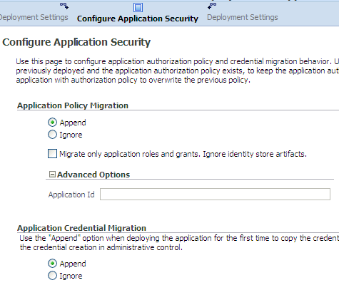 security deploy settings with EM