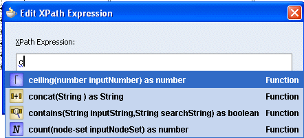 The Edit XPath Expression dialog