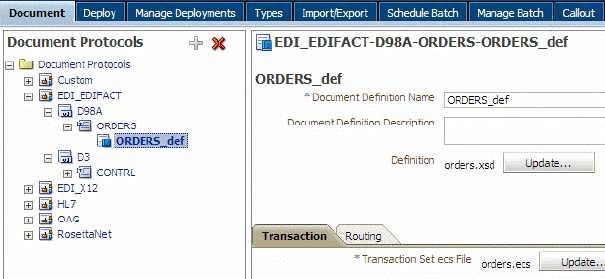 Importing guideline files in Oracle B2B