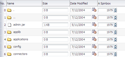 Table with editable fields