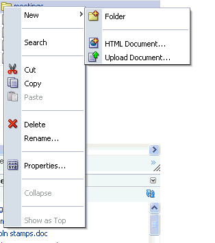 Document Library Folder context menu
