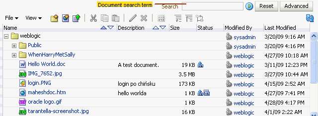 Document Library Search field