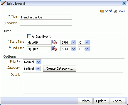Edit Event dialog box