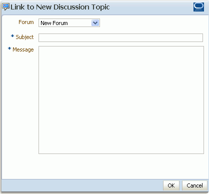 Link to New Discussion dialog box